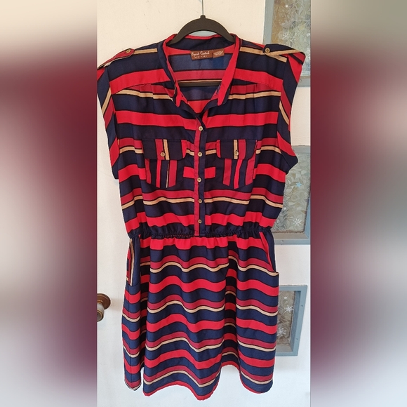 Speed Control Striped Button-Up Dress - Picture 4 of 4